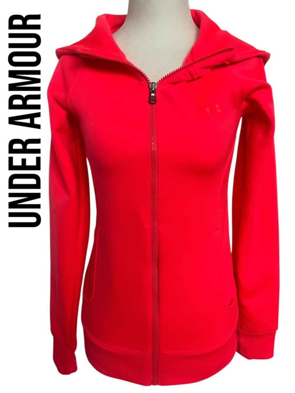 Under Armour Bright Neon Coral Full-Zip Hoodie XS